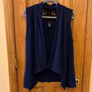 Style & Co. Dark Blue Waterfall Vest
